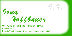 irma hoffbauer business card